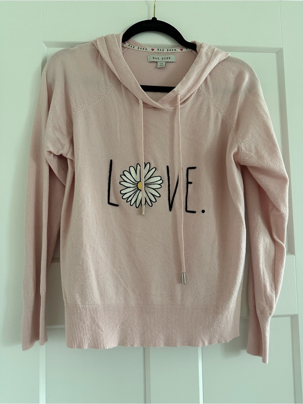 Rae Dunn Light Pink Daisy LOVE Hoodie